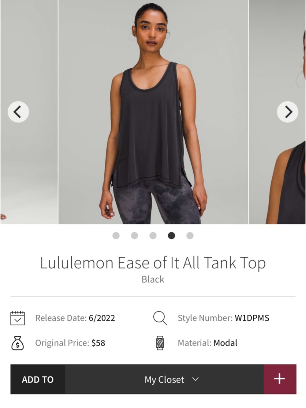 Lululemon Ease of It All Tank Top